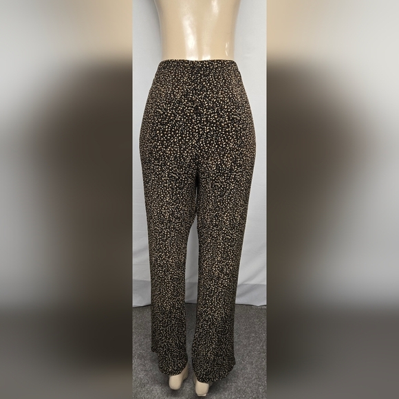 Coldwater Creek L Slinky Stretch Knit Pants Elastic Pull On Waist Animal Print - Picture 2 of 4